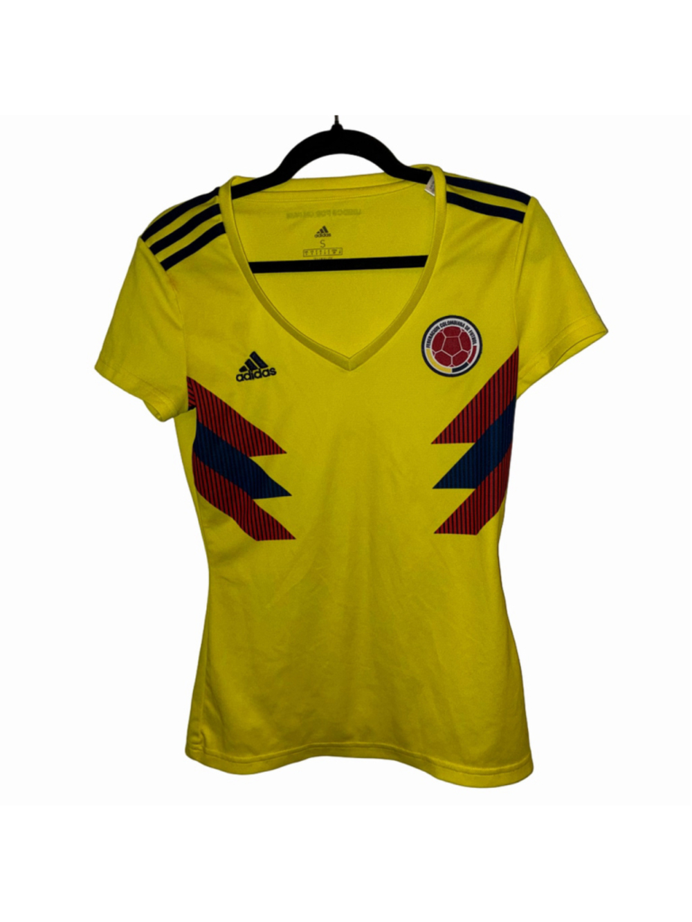 Women's Adidas Colombia Soccer Jersey Size S Yellow Blue